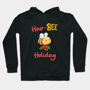 Hap Bee Holiday Cute Bee Carrying Christmas Berry Hoodie